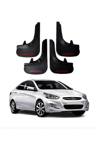 SONİKON LİNE Hyundai Accent Blue Compatible Racing Written 4-Piece Dust Cover Mudguard Mudguard Modified