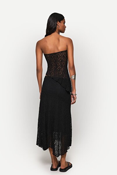 Bershka Blonde lace midi skirt