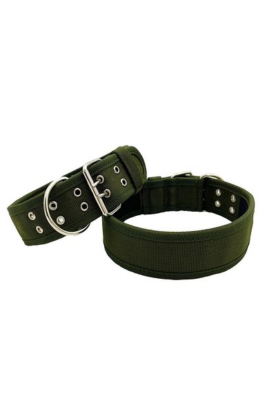 Tasma Market Khaki Soft Textured Large Breed Column Dog Collar Dog Collar