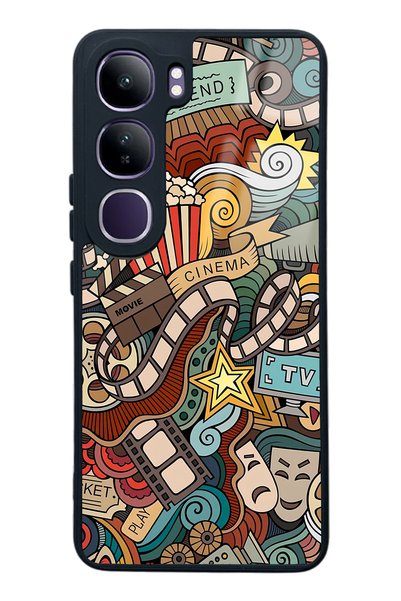 Spoyi Vivo V40 Lite Glossy Phone Case with Retro Cinema Design