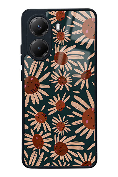 Spoyi Xiaomi Poco X7 Pro Retro Daisy Tasarımlı Glossy Telefon Kılıfı