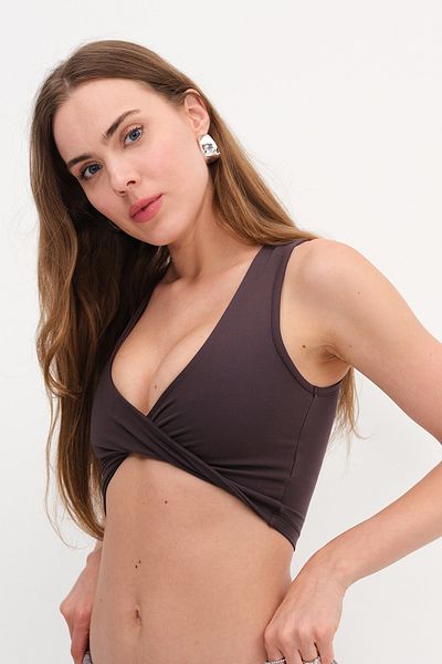 Addax Knot Detailed Crop Tank Top A0090