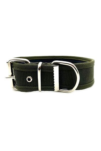 Tasma Market Khaki Green Soft Textured Column Dog Collar Dog Collar