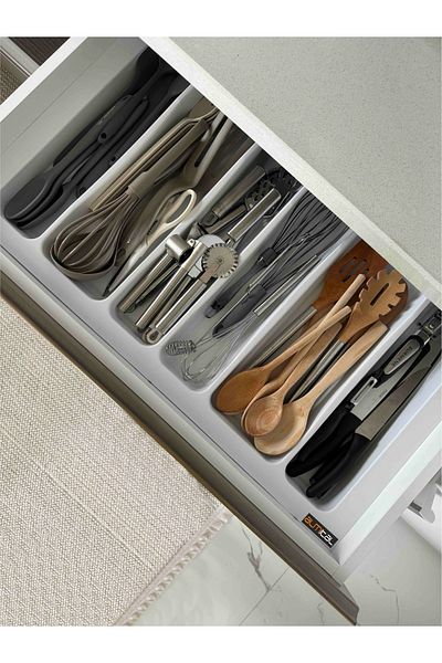 almital mobilya aksesuarları furniture accessories 75x49 εκ. Λευκό συρτάρι 6 θέσεων Organizer Ladle (ΚΟΠΕΤΑ ΕΩΣ 70*40 CM) Δωρεάν κοπή