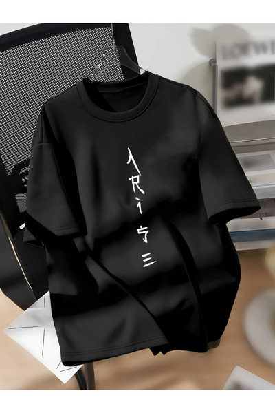 Revasser Unisex Erkek/Kadın RUH Özel Baskılı Oversize Pamuklu Bisiklet Yaka T...