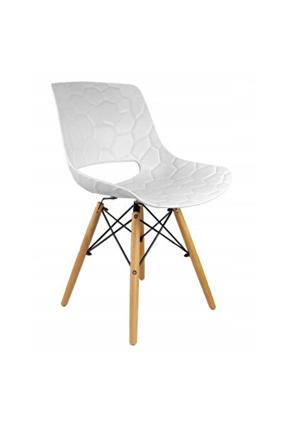 Bijumix Aksesuar Καρέκλα σκανδιναβικού στιλ, PP, ξύλο, μέγιστο 100 kg, λευκό,...