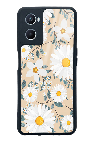 Spoyi Oppo A96 Büyük Papatya Tasarımlı Glossy Telefon Kılıfı