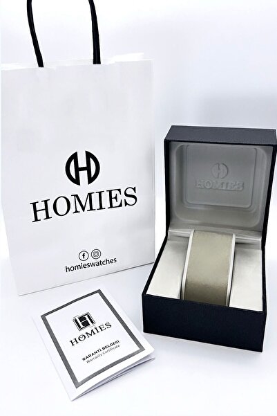 Homies marka çelik erkek kol saati (kutu, çanta, garanti belgesi)