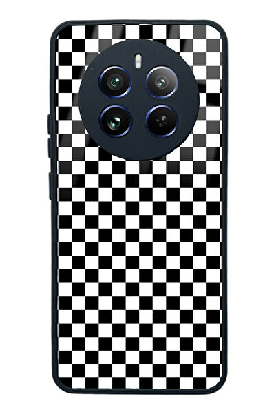 Spoyi Oppo Realme 12 Checkered Design Glossy Phone Case