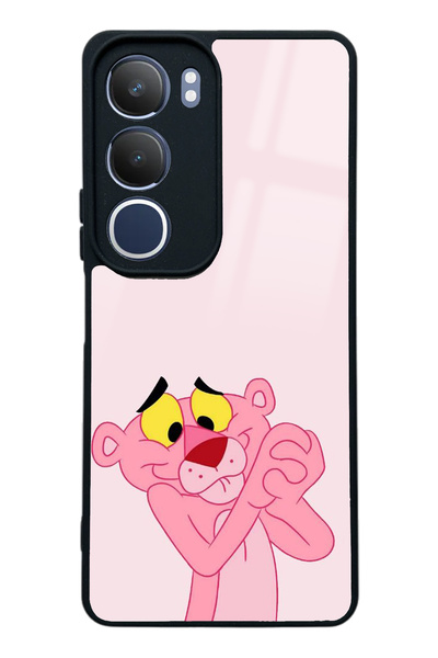 Spoyi Vivo Y19s Pink Panter Tasarımlı Glossy Telefon Kılıfı