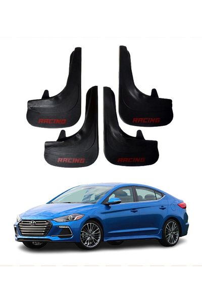 SONİKON LİNE Hyundai Elentra 2016-2021 Compatible Racing Written 4-Piece Dust Cover Mudguard Mudguard Modified