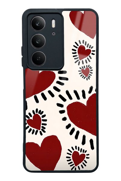Spoyi Oppo Realme C75 Brush Heart Design Glossy Phone Case