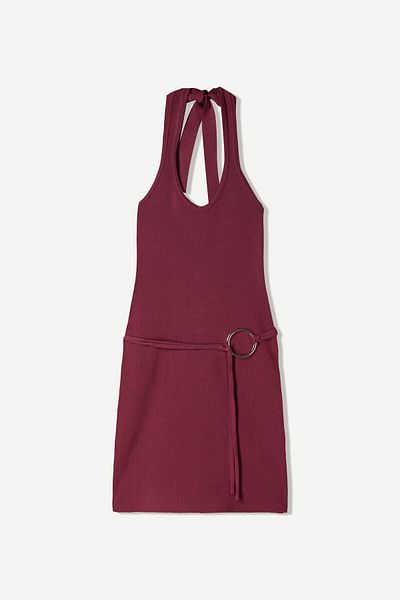 Bershka Halter mini dress with ring detail