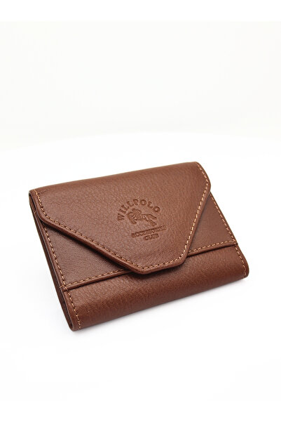 willpolo Genuine Leather Cover 12 Compartments Tan Accordion Card Holder Envelope Model Credit Card Holder