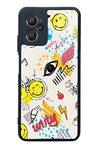 Spoyi Casper X30 Plus Glossy Phone Case with Doodle Emoji Design