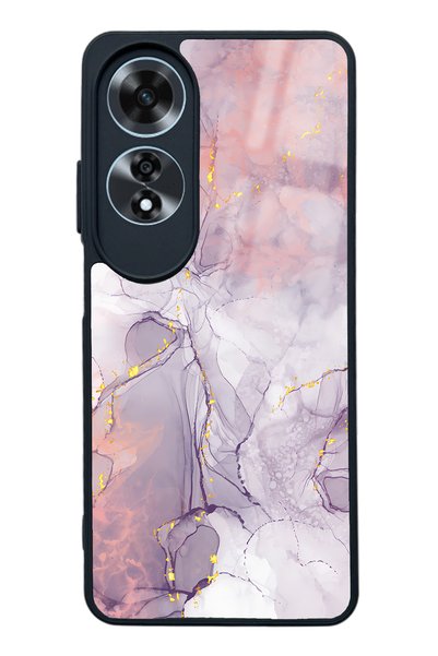 Spoyi Oppo A60 Fuchsia Marble Design Glossy Phone Case