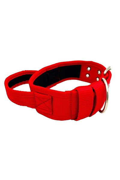 Tasma Market Soft Textured Column Dog Collar with Red Handles Dog Tactical Neck Collar