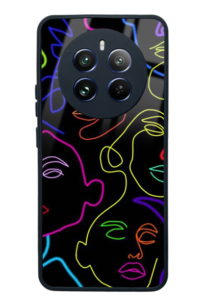 Spoyi Oppo Realme 12 Neon Silhouette Design Glossy Phone Case