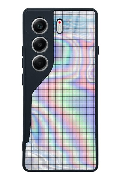 Spoyi Tecno Camon 40 Neon Checkerboard Design Glossy Phone Case
