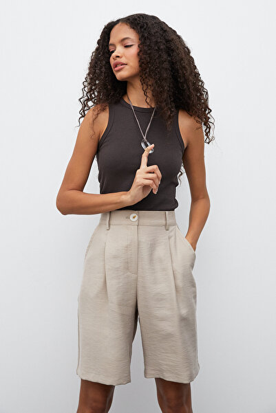 urban focus Pileli Beli Lastikli Şort