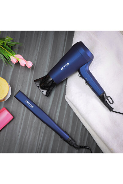 KRYPTON 2-in-1 Hair Dryer & Straightener – Dual Heat Settings, Cool Shot, Ceramic Coating, Travel-friendly