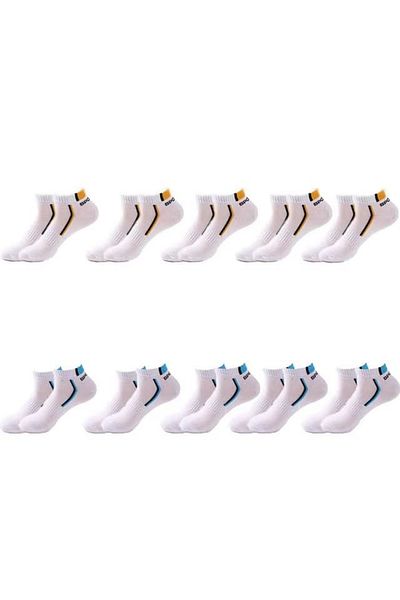 delis Set of 10 Pairs of Socks for Men, Ss005, White, Universal Size