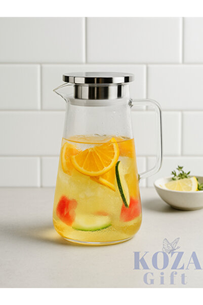 keyfisepet en keyifli sepet 1.2 Litre Borosilikat Cam Sürahi – Metal Kapaklı,...