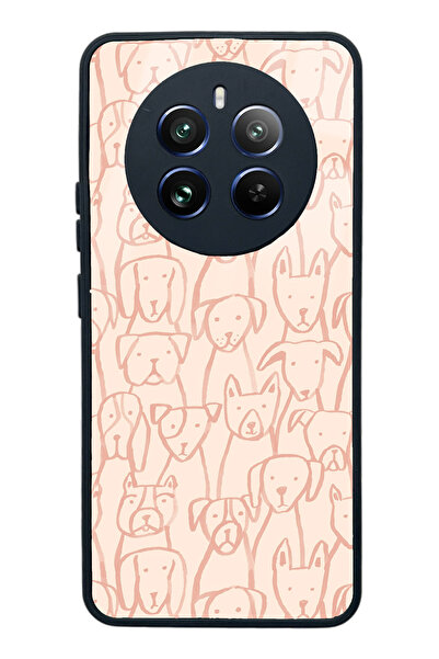 Spoyi Oppo Realme 12 Pink Dog Design Glossy Phone Case