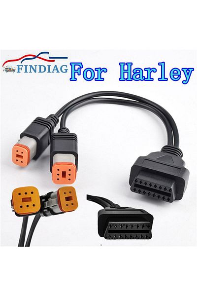 Choice Latest For Harley Davidson Motorcycle 6pin 4pin Two-in-one To Obd2 Adapter Obd2 Diagnostic Scanne...