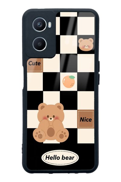 Spoyi حافظة هاتف لامعة بتصميم Hello Bear لهاتف اوبو A96