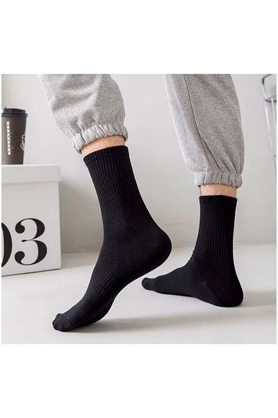 delis Set of 5 pairs of socks for men, Black/White, universal size 40-45