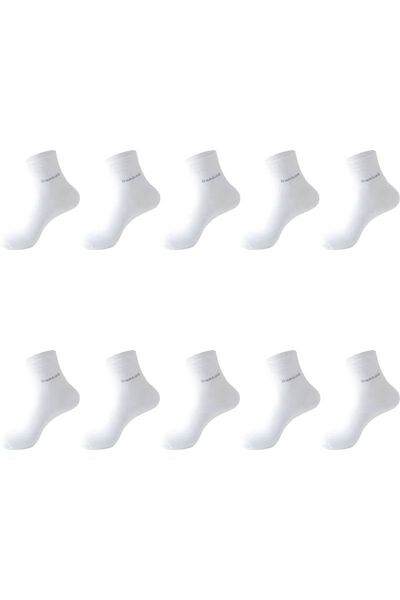 delis Set of 10 Pairs of Socks for Men, Ss026, White, Universal Size