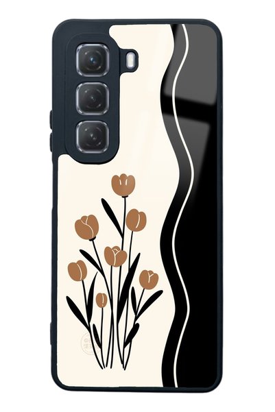Spoyi Infinix Hot 50 Flower Motif Design Glossy Phone Case