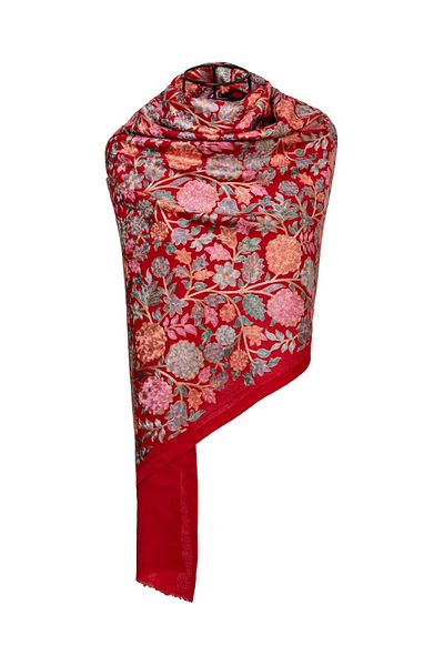 CASHMERE AND SİLK MAWLANA 85%Casmide 15% Silk Embroidered Shal