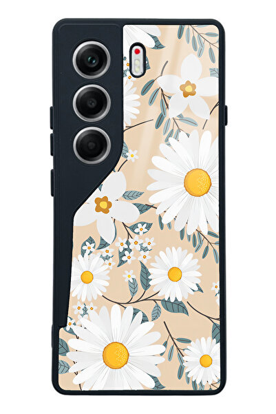 Spoyi Tecno Camon 40 Büyük Papatya Tasarımlı Glossy Telefon Kılıfı