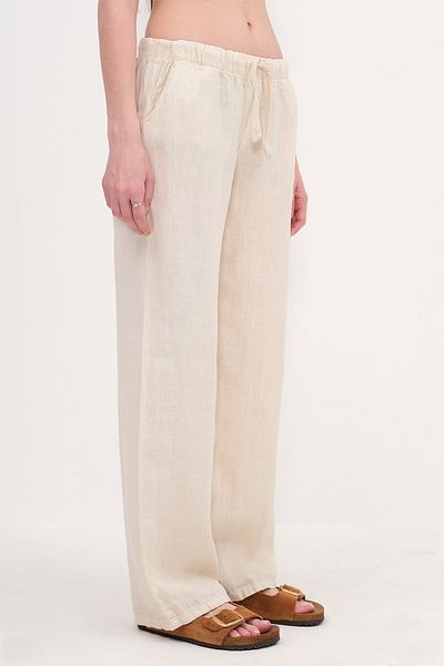 Addax Waist-Tied Linen Trousers Pn4991-Pnn