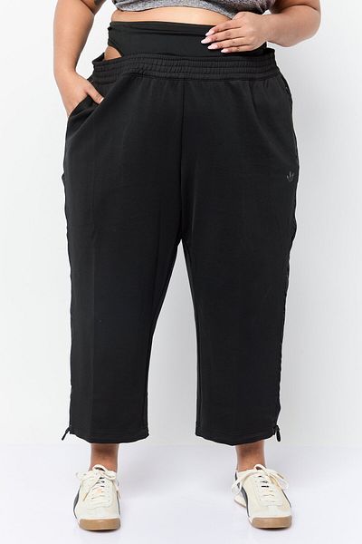 adidas Women Plus Size 7/8 Outdoor Wide Leg Track Pants, Black