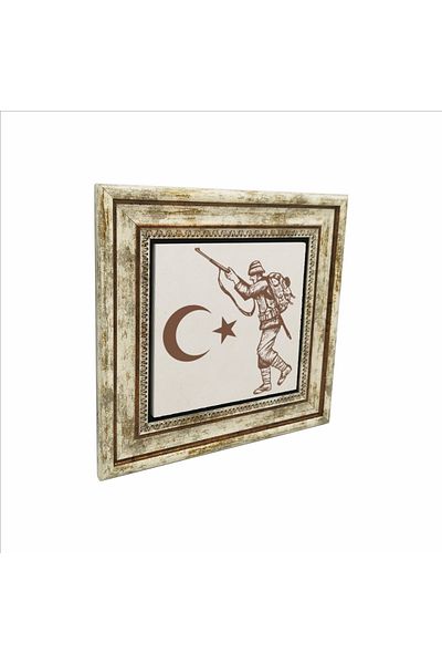 Sadrazam Pictură cu piatră naturală imprimată simbolicea Războiului de Independență (25 X 25 KRT-107)
