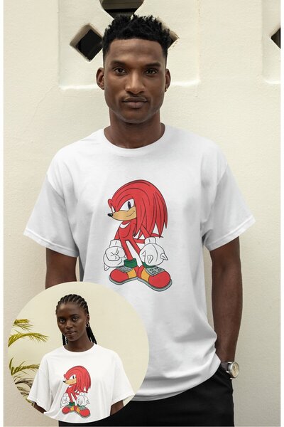 CNGZSHOP تي شيرت مطبوع عليه مفاصل Ekidne للجنسين، تي شيرت كبير الحجم بطابع كرتوني سونيك