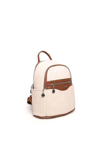 Silver Polo Ασημί & Polo Beige - Tan SP1161 Γυναικείο σακίδιο πλάτης
