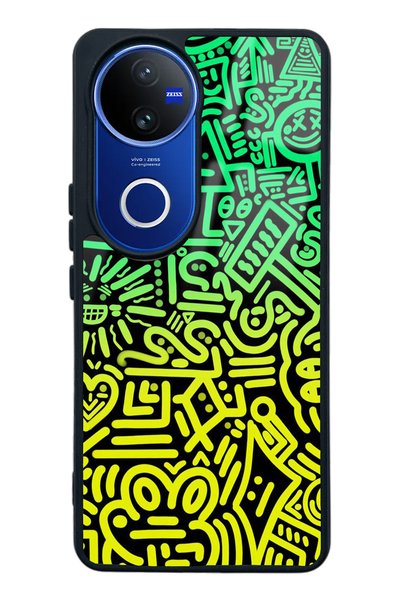 Spoyi غلاف هاتف لامع بتصميم هندسي نيون لهاتف Vivo V50