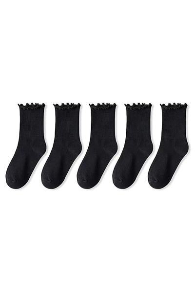 delis Set 5 Perechi De Sosete Pentru Dama, Ss083, Negru, Marime Universala