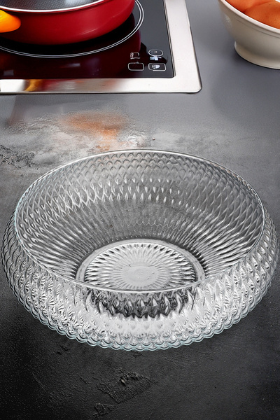 Bev Kitchen Tokyo Glass 26 cm Salad Bowl Salad Plate