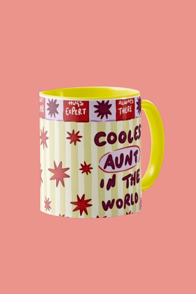 Hello Melody Design Coolest Aunt Mug - Original Design Digital Printing Porcelain Mug 9.5X8 cm - Gift Boxed