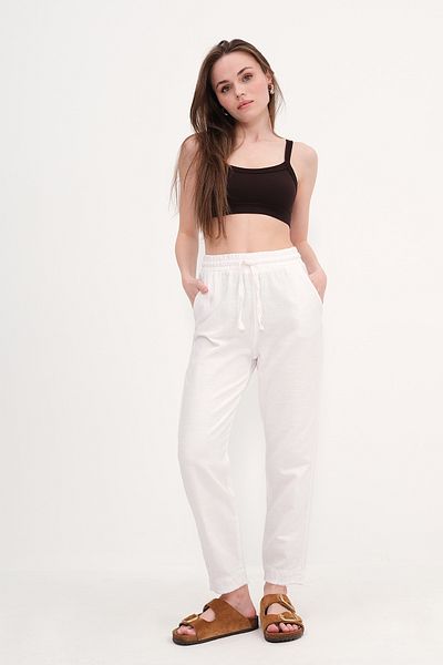 Addax Rope Tied Leg Detailed Trousers PN5134-PNI
