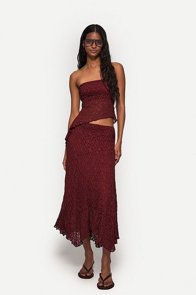 Bershka Blonde lace midi skirt
