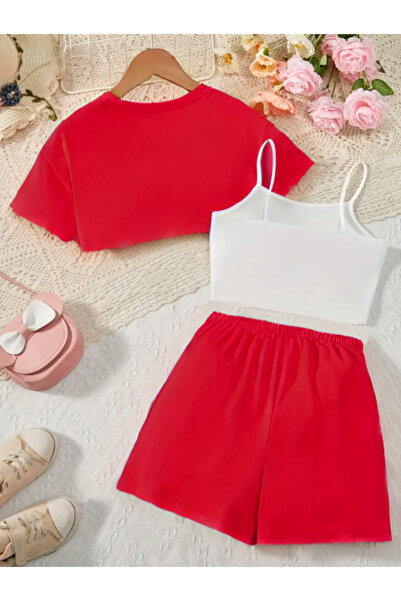 MELADYAN Kız Çocuk Papatyalar Baskılı Supercrop Takım