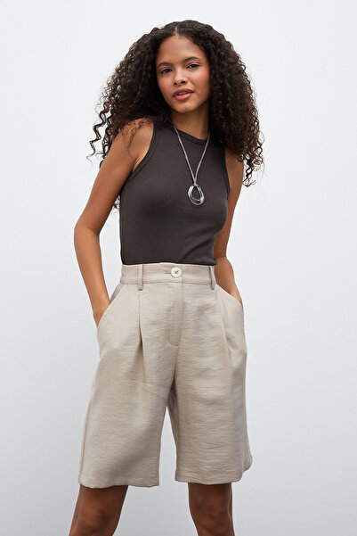 urban focus Pileli Beli Lastikli Şort