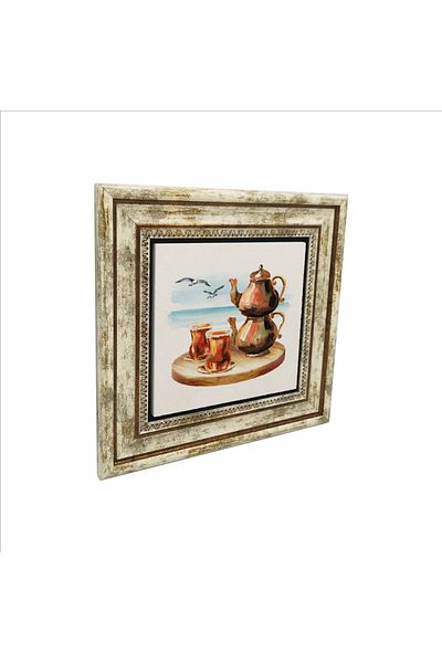 Sadrazam Istanbul - Masa din piatra naturala imprimata cu ceai (25 X 25 KRT-59)