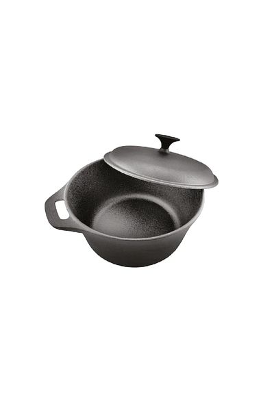 Cooking by Heinner Pure cast iron saucepan with lid, 26.4 x 11 cm, 5 L